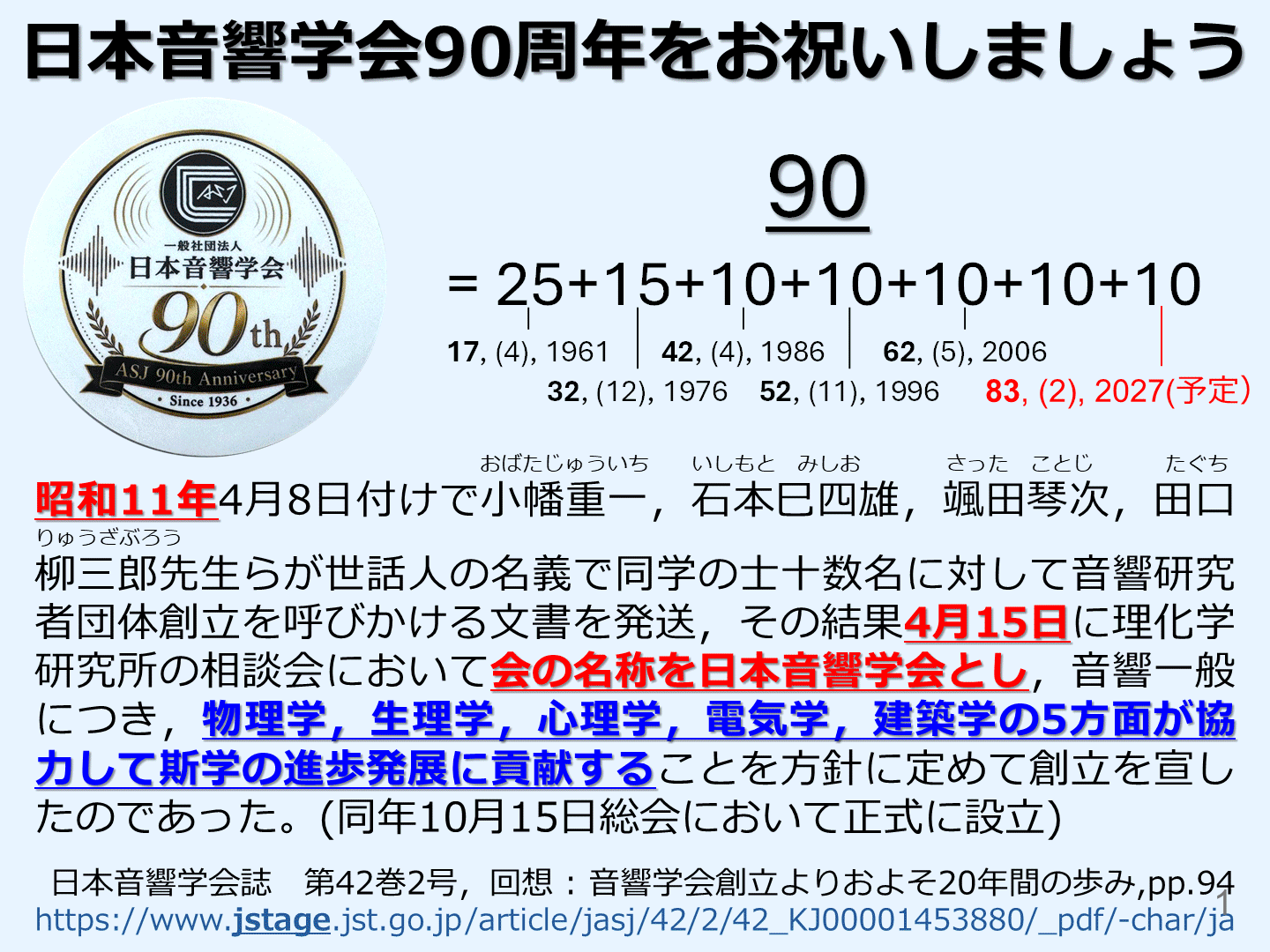90周年会長挨拶(2026.9.9)
